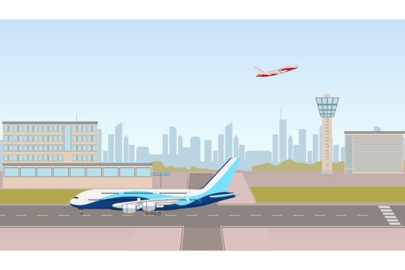 Download Airplane in Runway Airport Terminal - Runway Collection