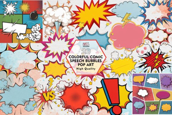 Download Colorful Comic Speech Bubbles Pop Art - Color Collection