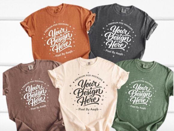 Download Comfort Colors C1717 Flat Lay Mockup - Color Collection
