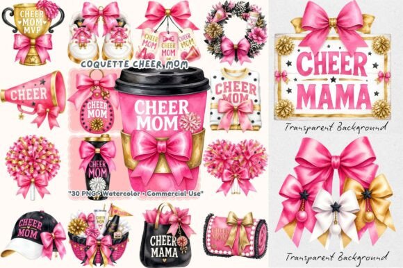 Download Aesthetic Coquette Cheer Mom Watercolor - Color Collection