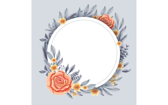 Download Watercolor Floral Frame with Circular - Color Collection