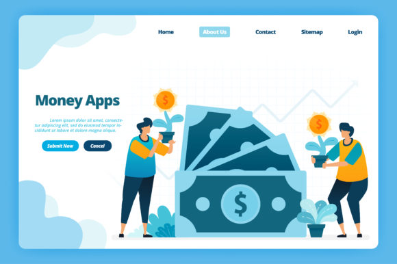 Download Landing Page of Financial Money Apps - Money Collection