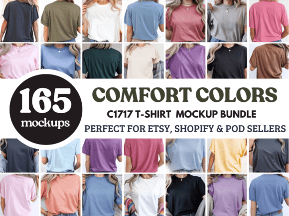 Download Comfort Colors 1717 Tshirt Mockup Bundle - Color Collection