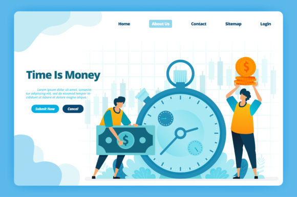 Download Financial Landing Page of Time is Money - Money Collection