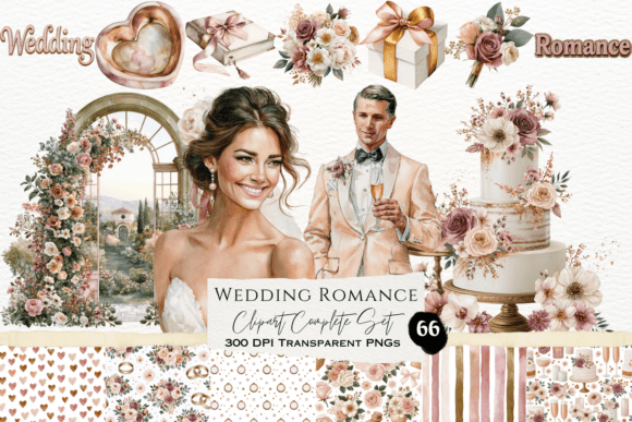 Download Wedding Romance Watercolor Clipart Set - Color Collection
