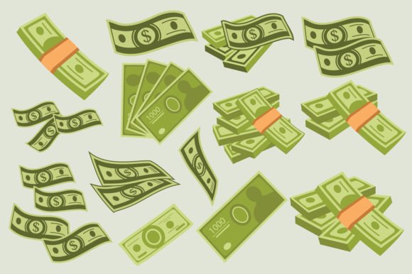 Download Set of Green Dollar Money - Money Collection
