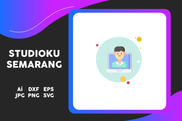 Download School Icon E-Learning Circle Blue - Learn Collection