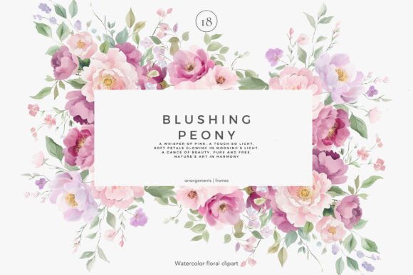Download Floral Clipart Watercolor Peonies Png - Color Collection
