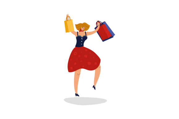 Download Jumping Shopping Woman Customer. Shopaho - Woman Collection