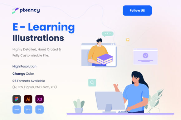 Download E-Learning Assignment Illustration - Learn Collection