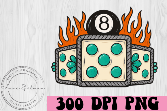 Download 8 Ball Flames &amp; Turquoise Dice - Turquoise Collection