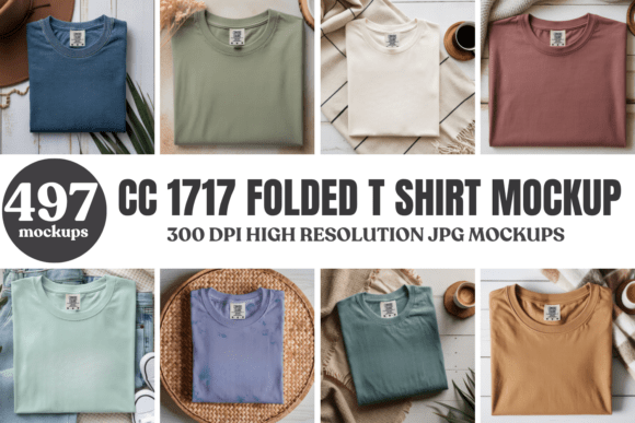 Download Comfort Colors 1717 Folded Mockup Bundle - Color Collection