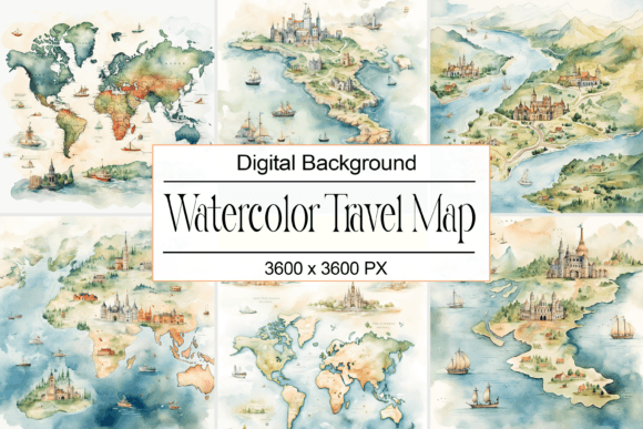 Download Watercolor Travel Map - Color Collection