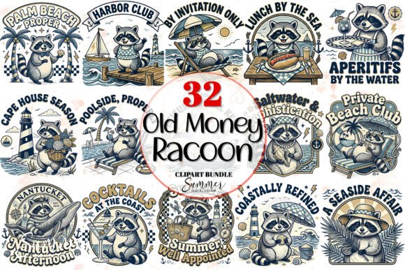 Download Old Money Raccoon Vintage Summer Clipart - Money Collection