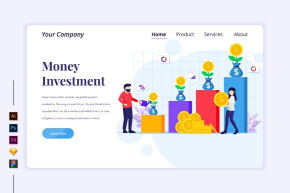 Download Money Investment Flat Illustration - Money Collection