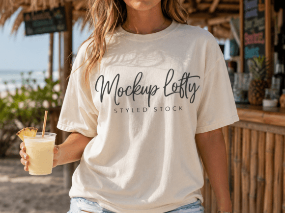 Download Comfort Colors 1717 Ivory T-shirt Mockup - Color Collection