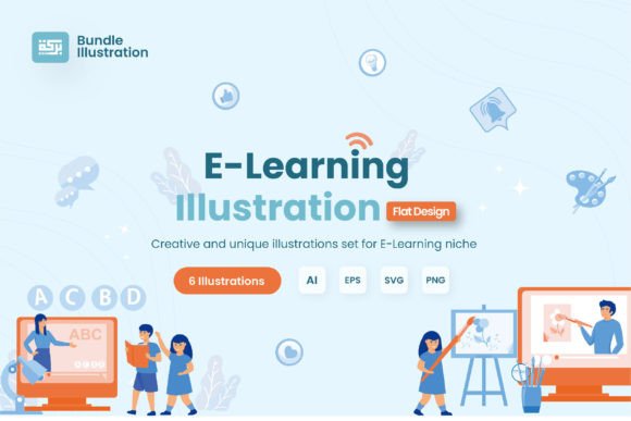 Download Illustration of E-learning - Learn Collection
