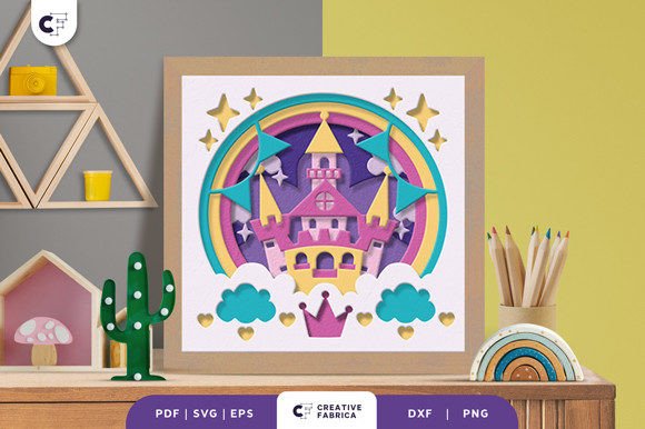 Download Colorful Classical Castle 3D Shadow Box - Color Collection