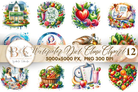 Download Watercolor Diet Clinic Clipart Clipart - Color Collection