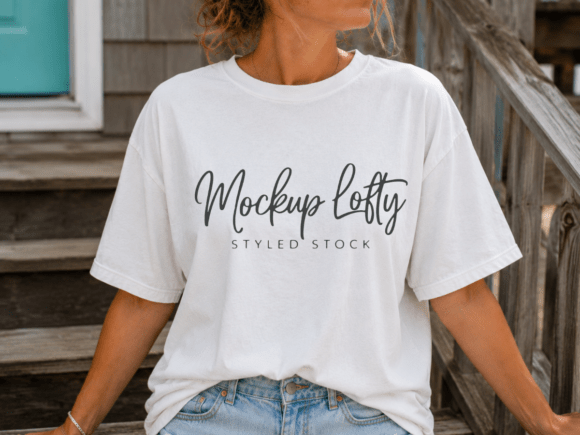 Download Comfort Colors 1717 White T-shirt Mockup - Color Collection